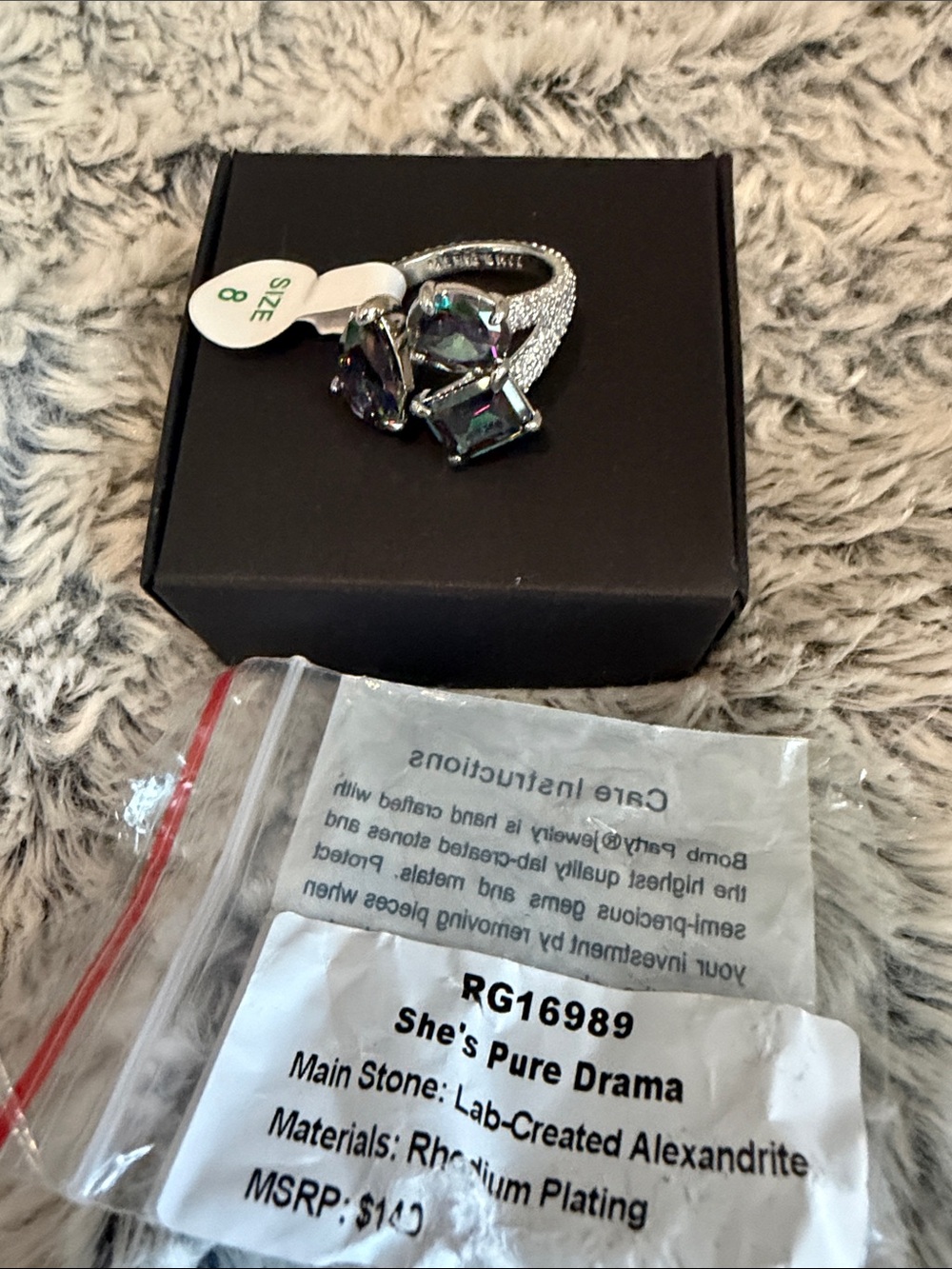 NWT Bomb Party “She’s Pure Drama” Ring June 2026 Alexandrite  - Size 8